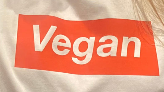 Red Vegan Box on White T shirt