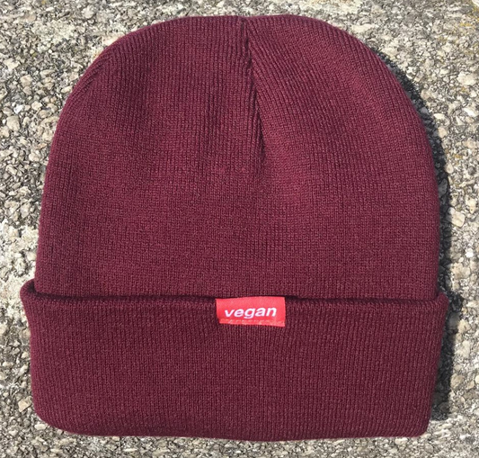 LUV branded Vegan Beanie - 100% acrylic red