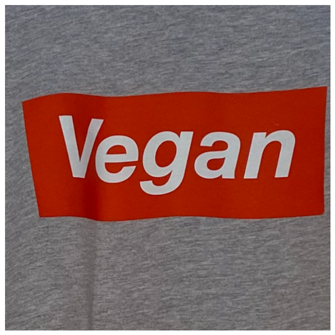 Red Vegan Box on Grey Marle T shirt